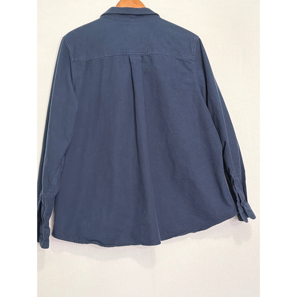 Cabelas Mens 2XL Navy Blue Cotton Long Sleeve Button Down Shirt - Picture 9 of 10